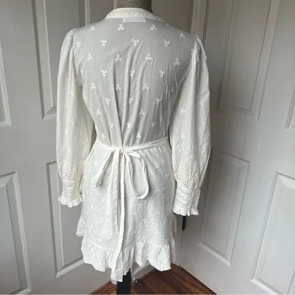 Reformation White Eyelet Wrap Dress - Picture 5 of 9